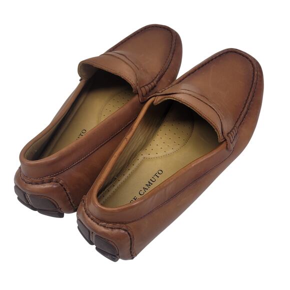 Vince Camuto Esmail Mens 10.5M Brown Leather Penny Driving Loafers - Picture 3 of 11